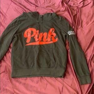 PINK Victoria Secret hooded quarter zip sweatshirt